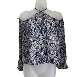 Cupcakes and Cashmere Small Akasha Top Halter Neck Cold Shoulder NWT